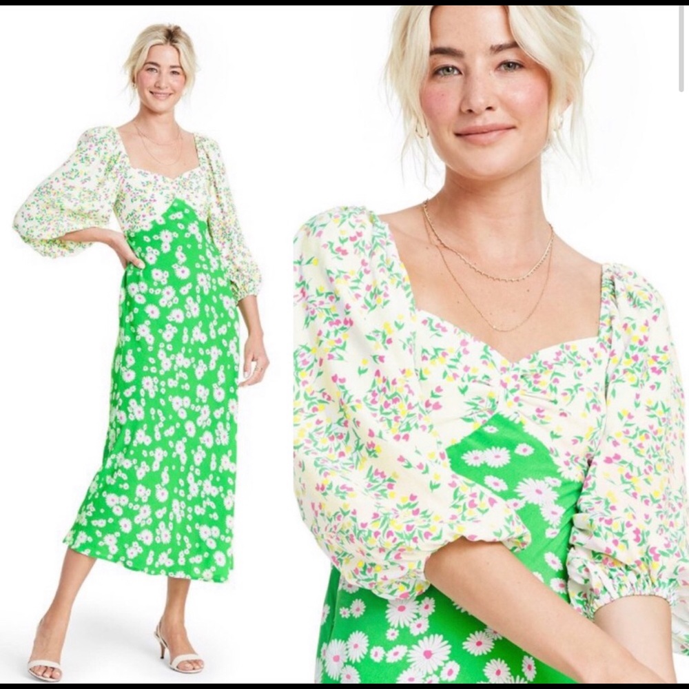 NWT Rixo x Target daisy long sleeve swing dress 8